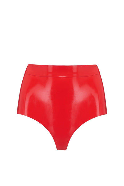 Scarlet Red Latex Disco High Waist Pant Elissa Poppy
