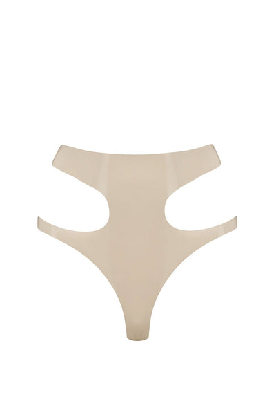 White Ivory Latex Cut Out Thong Elissa Poppy