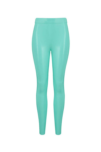 Jade Green Latex Leggings Elissa Poppy