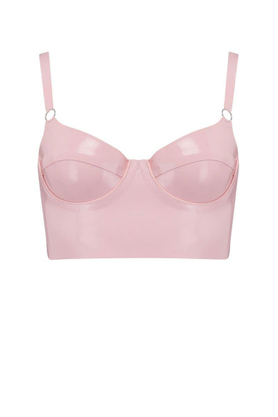 Baby Pink Latex Full Cup Longline Bra Elissa Poppy