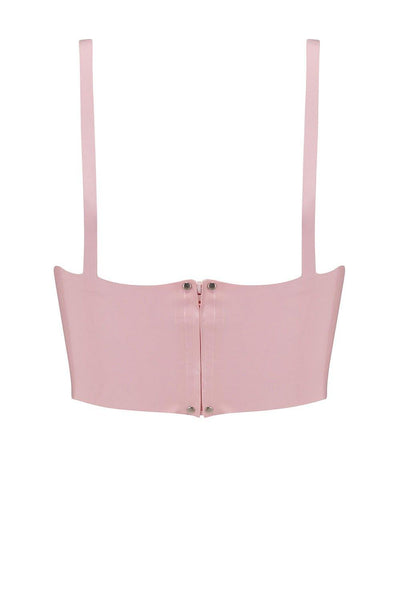 Baby Pink Latex Full Cup Longline Bra Elissa Poppy