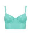 Jade Green Latex Full Cup Longline Bra Elissa Poppy
