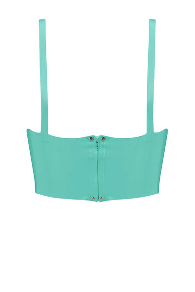Jade Green Latex Full Cup Longline Bra Elissa Poppy