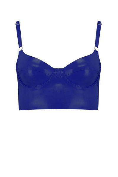 Royalblue Navy Latex Full Cup Longline Bra Elissa Poppy