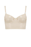 White Ivory Latex Full Cup Longline Bra Elissa Poppy