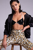 Beta Leopard Latex Biker Short Elissa Poppy