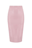 Baby Pink Latex Midi Skirt Elissa Poppy