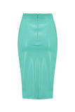 Jade Green Latex Midi Skirt Elissa Poppy