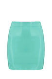 Jade Green Latex Mini Skirt Elissa Poppy