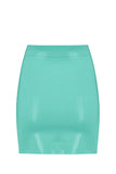 Jade Green Latex Mini Skirt Elissa Poppy