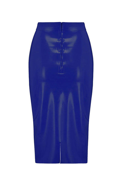 RoyalBlue Navy Latex Midi Skirt Elissa Poppy