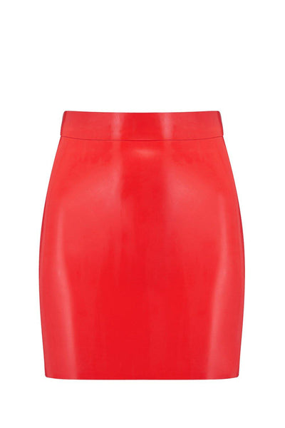 Scarlet Red Latex Mini Skirt Elissa Poppy