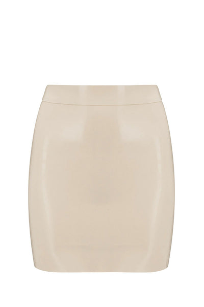 White Ivory Latex Mini Skirt Elissa Poppy