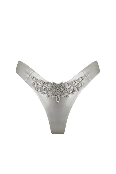 Tau Silver Latex Thong Elissa Poppy