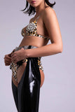Mu Micro Leopard Latex Triangle Bra Elissa Poppy
