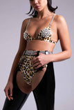 Mu Micro Leopard Latex Triangle Bra Elissa Poppy