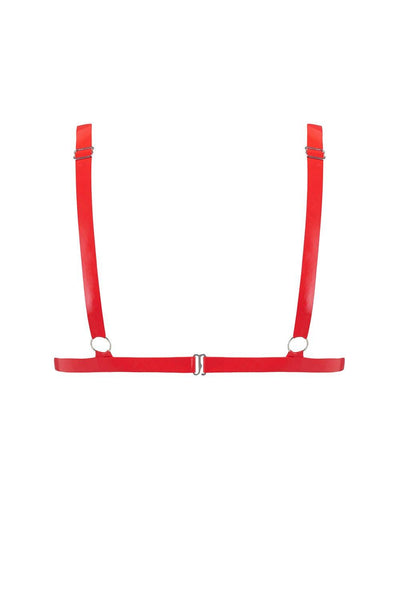 Scarlet Red Latex Triangle Bra Elissa Poppy