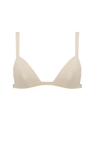 White Ivory Latex Triangle Bra Elissa Poppy