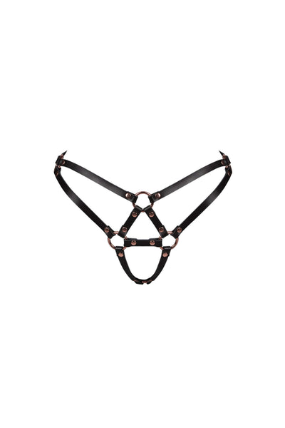Eternity Rose Gold Leather Thong VoyeurX