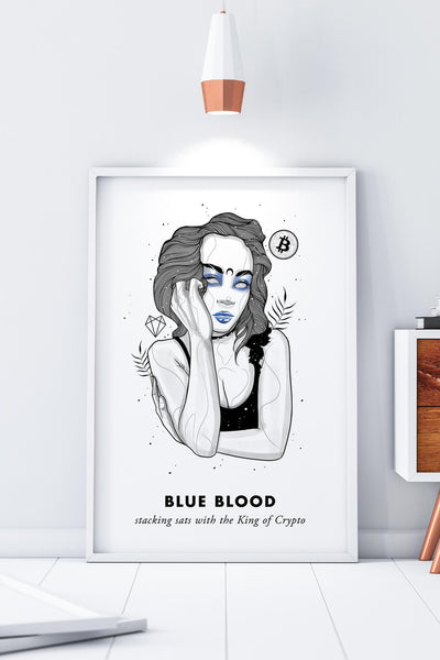 Bitcoin Art in Frame • Evie x Blue Blood Wolfmumma
