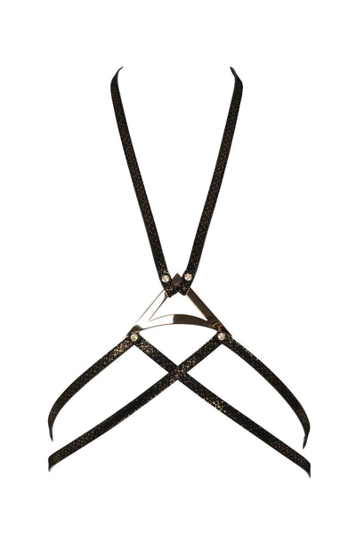 Lush Black & Gold Harness Fräulein Kink
