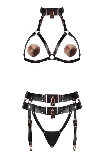 Lock Leather Lingerie Set VoyeurX