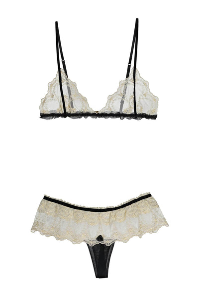 Katrina Silk Bralette Lingerie Set Hot Couture