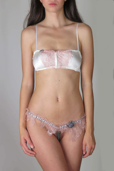 Garden Chantilly Lace Pearl Thong Hot Couture