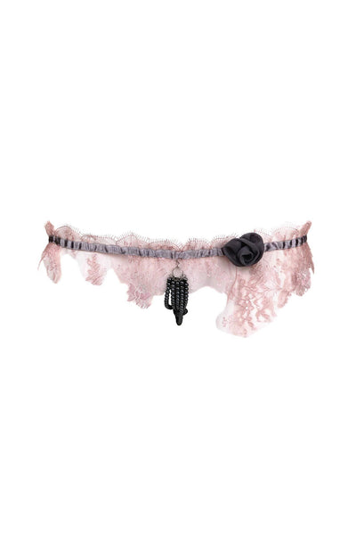 Garden Chantilly Lace Pearl Thong Hot Couture