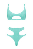 Jade Green Cut Out Latex Lingerie Set Elissa Poppy