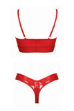 Jade Vegan Red Leather Lingerie Set Patrice Catanzaro