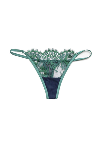 Jasmin Emerald French Lace Thong Taryn Winters