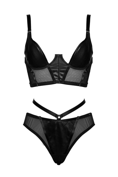 Mia Longline Leather Lingerie Set Something Wicked