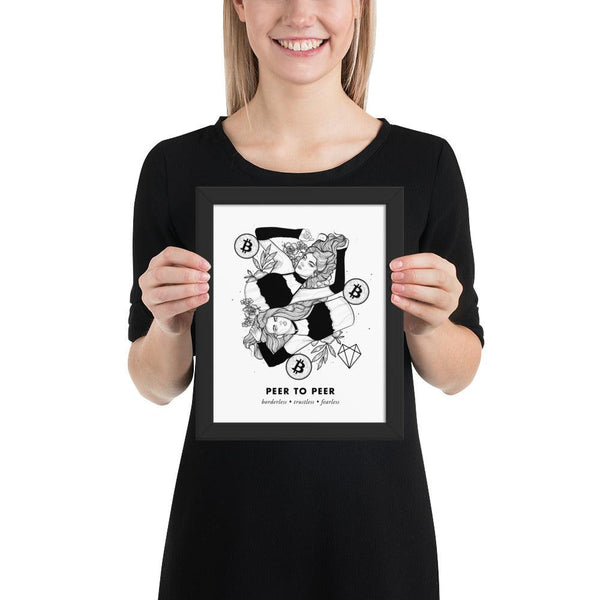 Bitcoin Art in Frame • Alli Julie x Peer to Peer Wolfmumma