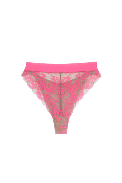 Pink Wild Lace Hi Leg Panty Monique Morin