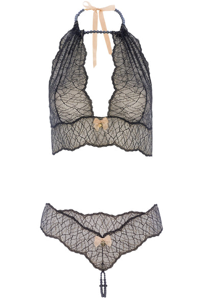 Sydney Dark Pearl Necklace Lingerie Set Bracli