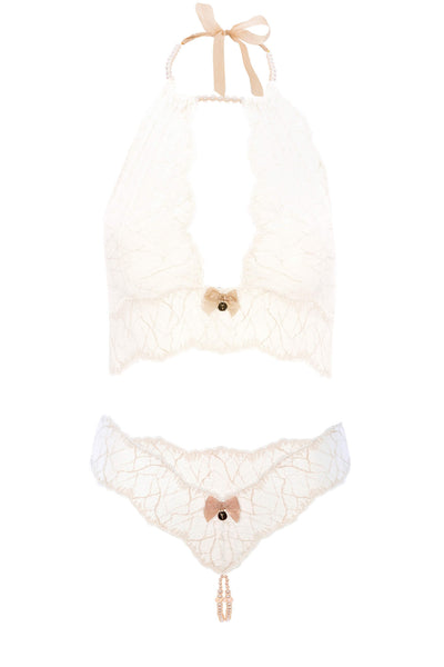 Sydney Pearl Necklace Ivory Lingerie Set Bracli