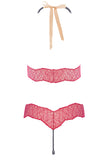 Sydney Dark Pearl Necklace Red Lingerie Set Bracli