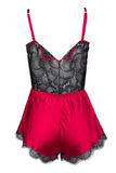 Florence Red Silk Pleasure Romper Nevaeh Intimates