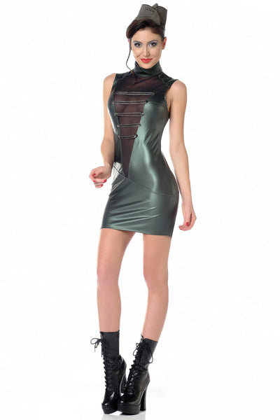 Uzi Sexy Air Force Khaki Dress Patrice Catanzaro