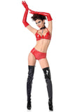 Beatrice Glossy Red Vegan Leather Shorty Patrice Catanzaro