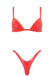 Red Latex Triangle Lingerie Set Elissa Poppy