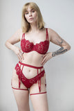 Frisson Garter Belt • Bloodstone Red Monique Morin