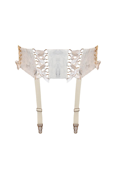 Rubi Suspender White Latex Garter Belt Elissa Poppy