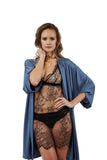 Black Swan Lace Satin Slip Rusalka Lingerie