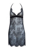 Black Swan Lace Satin Slip Rusalka Lingerie