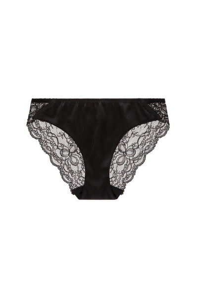 French Leavers Lace & Silk Satin Brief Sandra Silk Australia