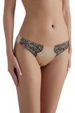 Chantilly Lace Champagne Gold Silk Thong Sandra Silk Australia