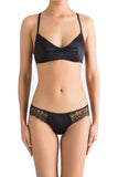 French Chantilly Lace Silk Satin Thong Sandra Silk Australia