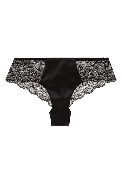 French Leavers Lace & Silk Satin Thong Sandra Silk Australia